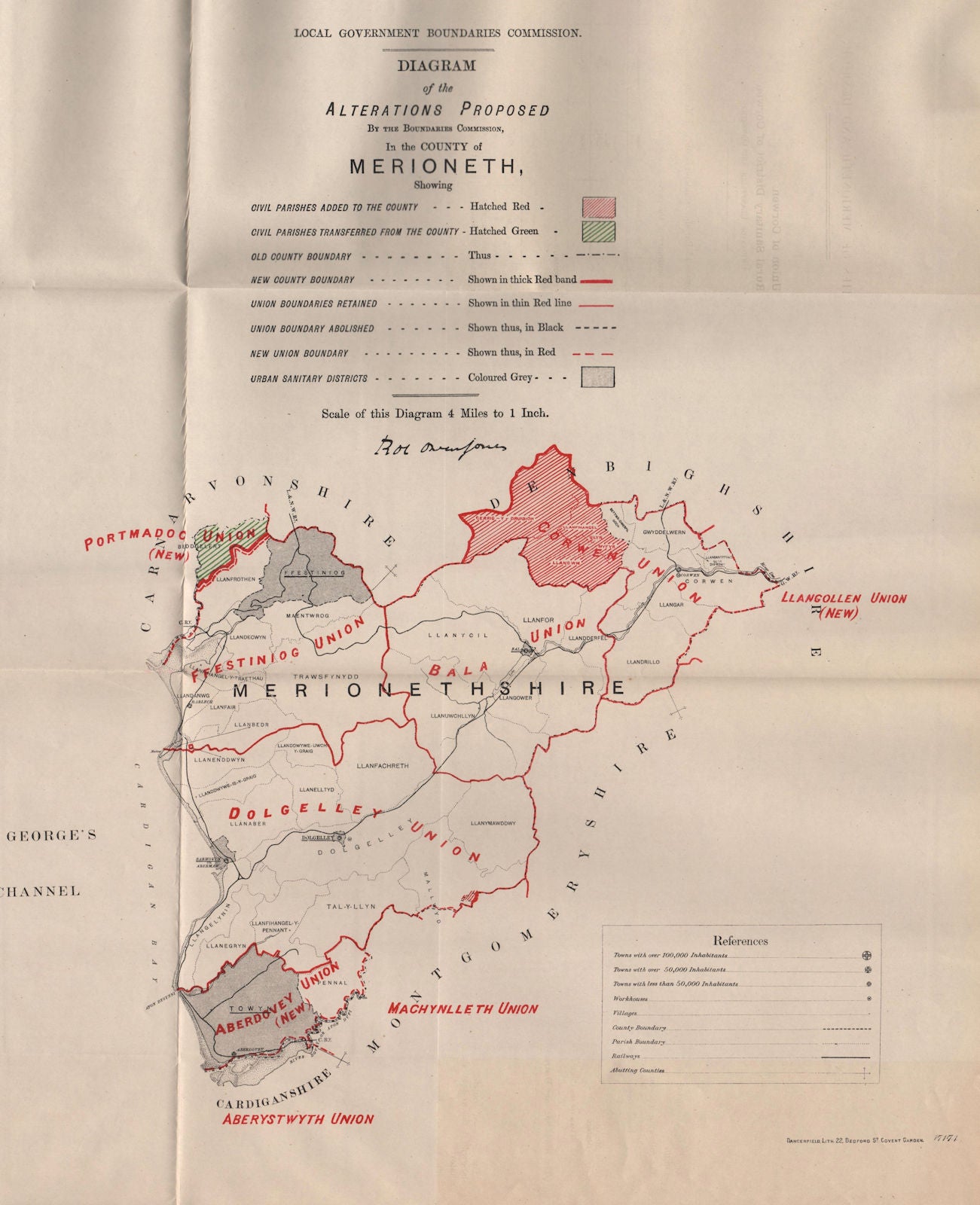 Alterations Proposed in Merionethshire. JONES. BOUNDARY COMMISSION 1888 map